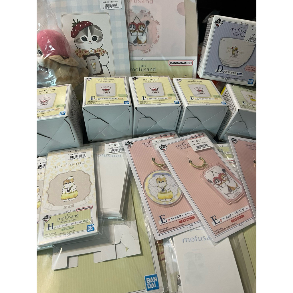日版 mofusand 貓福珊迪 Fruit Parlor 一番賞 D賞 E賞 F賞 毛巾 杯子 吊飾 便條紙 週邊