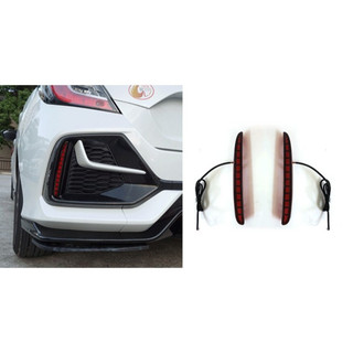 1對 豔紅殼 紅色LED 後保桿燈 魚骨款 16-21Civic 掀背車 DRL 後霧燈 後尾燈 剎車燈 流水方向燈
