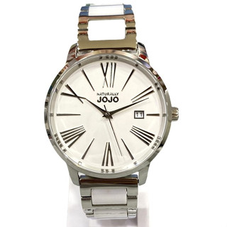 NATURALLY JOJO 大錶徑半陶瓷羅馬字石英腕錶 藍寶石水晶鏡面 日期顯示 生活防水 JO96939-80F
