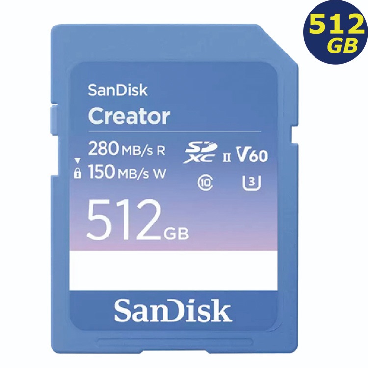 SanDisk 512G 512GB SD Creator 280MB/s SDSDXEP V60 U3 記憶卡