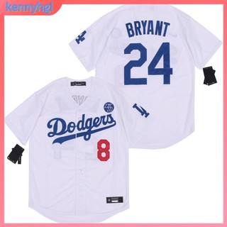 橄欖服 棒球服 街頭嘻哈 原宿BF風 復古刺繡字母 聯棒球服 Dodgers8#Kobe Bryant球衣男裝短袖運動服