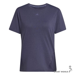 Adidas 短袖上衣 女裝 訓練 吸濕排汗 紫【運動世界】JX4777