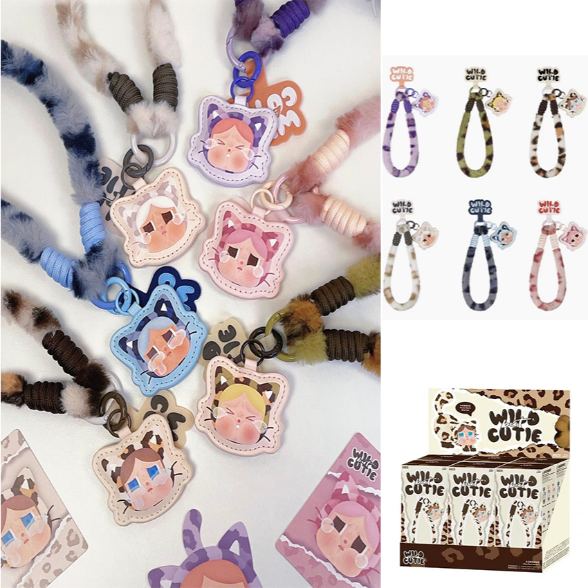 在台免運 POPMART 正版 泡泡馬特 拉布布 CRYBABY 豹豹貓貓系列搪膠毛絨掛件 豹貓可愛毛絨 手機掛繩 盲盒