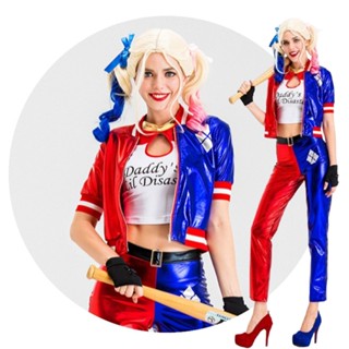小丑女服裝 4件組 萬聖節服裝 自殺突擊隊 角色扮演 表演 戲劇 裝扮 變裝派對 主題 尾牙 大人【BB8716】