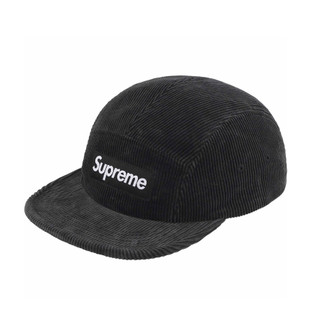 SUPREME CORDUROY CAMP CAP 燈芯絨 分割帽 帽子 素面 基本款 黑 SS25H82