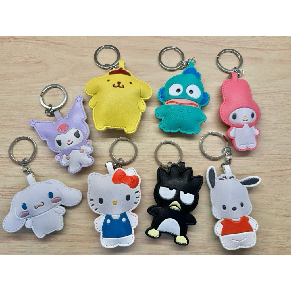 正版三麗鷗皮革吊飾 三麗鷗吊飾 三麗鷗鑰匙圈  kitty 人魚漢頓 美樂蒂 帕恰狗 布丁狗 酷企鵝 酷洛米 大耳狗