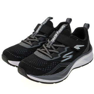33-SKECHERS 童鞋 運動鞋 寬楦 避震緩衝 魔鬼氈 黑 ELITE SPORT 403950WLBKCC