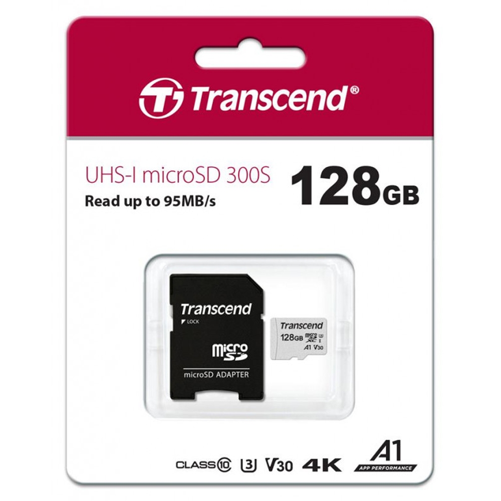 Transcend 創見 300S microSDXC 128G 64G UHS-I SDHC U3記憶卡 附轉卡