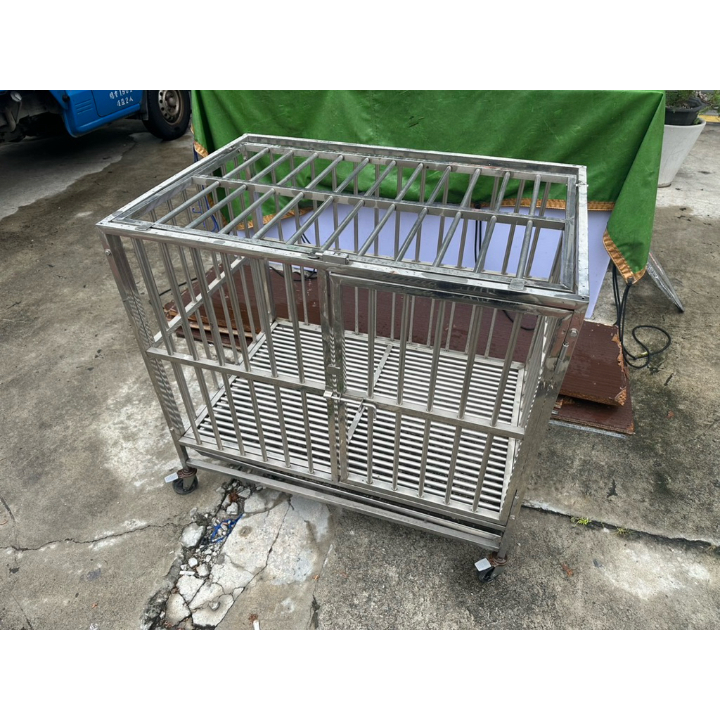 大三元二手家具*三尺白鐵狗籠*不鏽鋼狗籠-中型犬狗籠-白鐵寵物籠-不銹鋼寵物籠-二手白鐵寵物箱-台中二手家具-城市2手貨