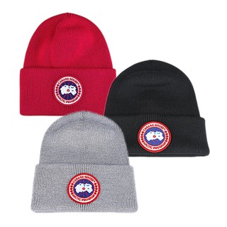 CANADA GOOSE 北極地形圓LOGO設計羊毛螺紋毛帽(多色)