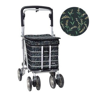 【Rollker羅克】保溫保冷 購物車 折疊推車 購物推車 買菜車 手推車 步行輔助車 銀髮族(NO.68-風鈴綠葉)