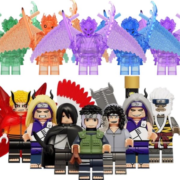 【台中老頑童玩具屋】袋裝積木人偶 火影忍者系列 須佐能乎 鯊魚 犬冢牙 漩渦鳴人 宇智波佐助 / 系列商品343