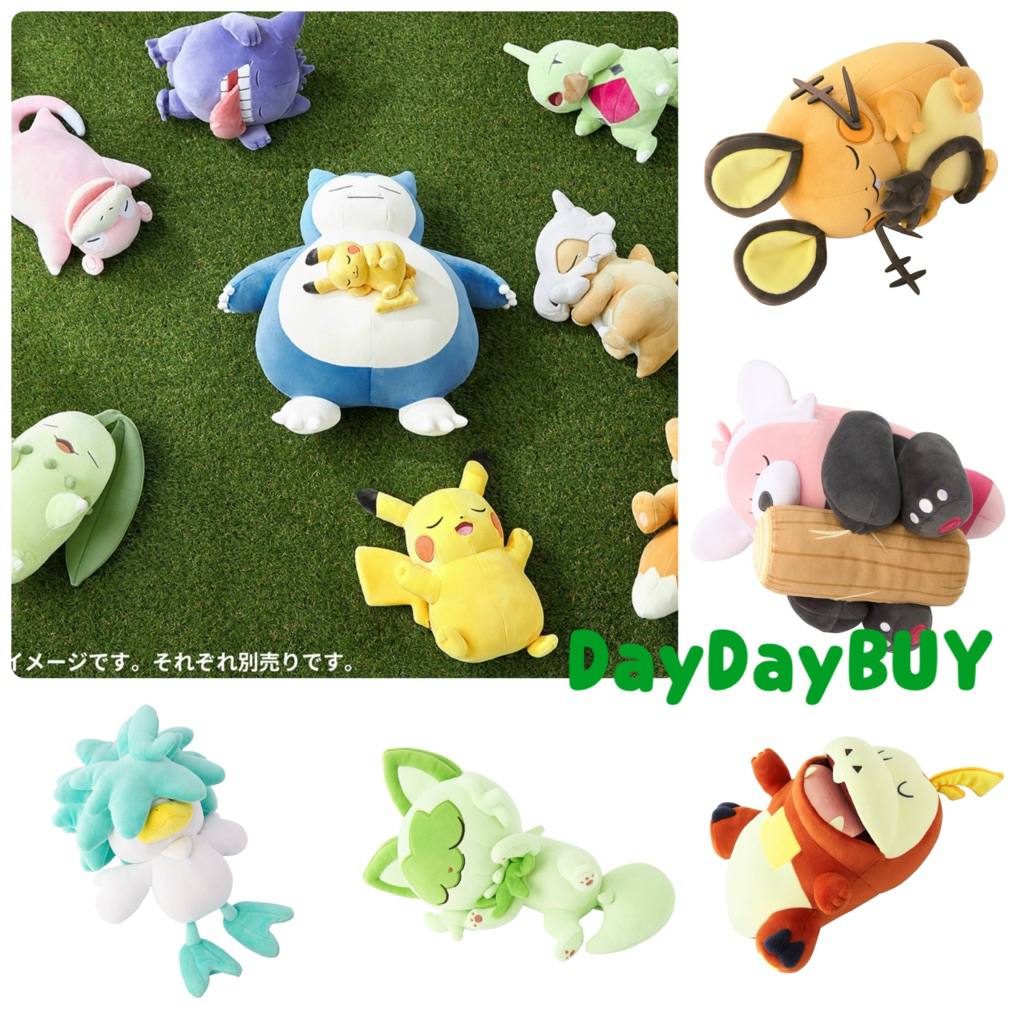 🍞預購🍞日本 寶可夢中心 新葉喵 潤水鴨 呆火鱷 穿著熊 咚咚鼠 皮卡丘 呆呆獸 睡覺娃娃 伊布 耿鬼