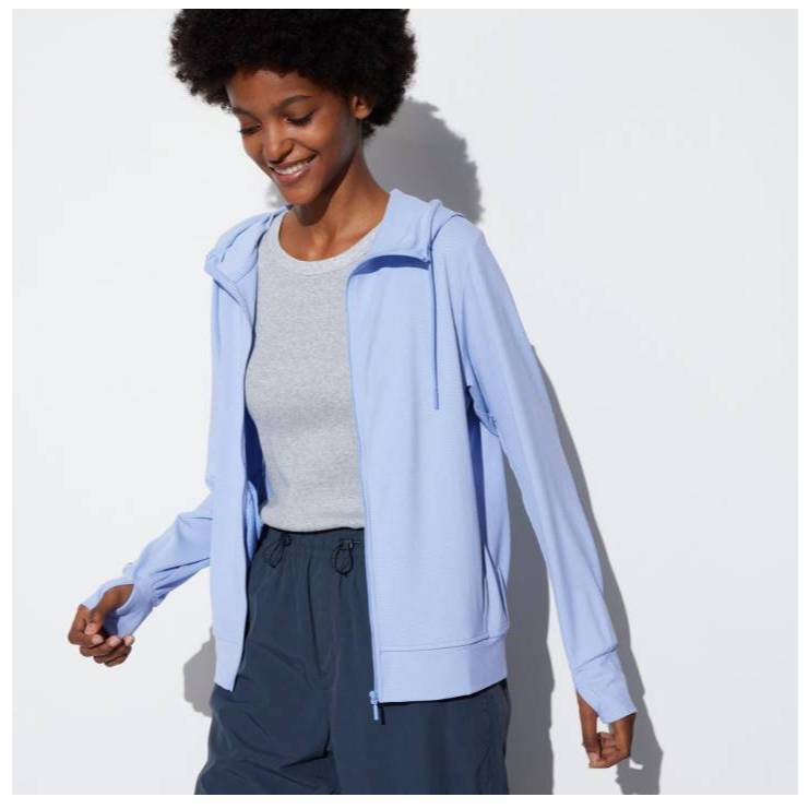日本uniqlo AIRism涼感 防曬抗UV網眼連帽外套