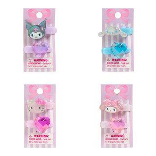【東京速購】日本代購Sanrio 三麗鷗 2入裝 迷你愛心 亮晶晶愛心髮夾 珠光 亮粉 小髮夾 塑膠髮夾