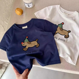🧸Cute baby🌼 夏季短袖狗狗印花短袖上衣🌼