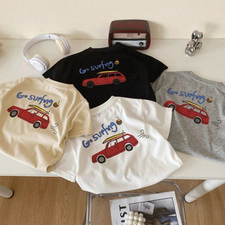 🧸Cute baby🌼 夏日兒童純棉短袖車車上衣🌼