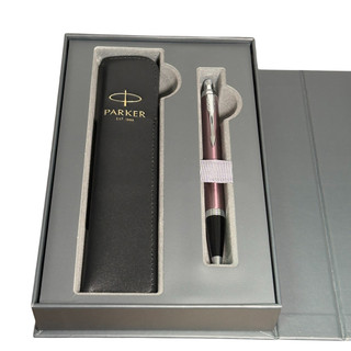PARKER 派克 IM系列藕芋紫原子筆 真皮筆套禮盒