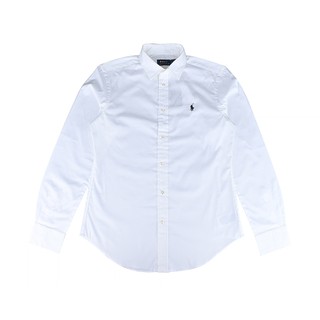 POLO RALPH LAUREN 騎士小馬刺繡LOGO棉質長袖襯衫(女款/白)