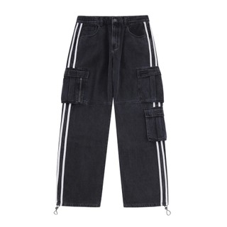 Unknown London BLACK STRIPED Denim Jeans Cargo 牛仔褲 工作褲 正品 現貨