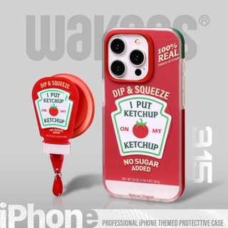 【Wakcas】番茄醬磁吸手機殼 iPhone 15 14 13 12Pro Max 可愛 有趣 手機殼 保護殼 磁吸殼