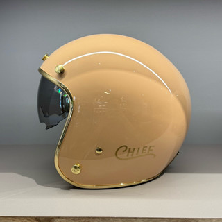 山道紳士 CHIEF DEMETER 新款電鍍邊 內墨鏡 3/4罩 復古安全帽 奶茶色