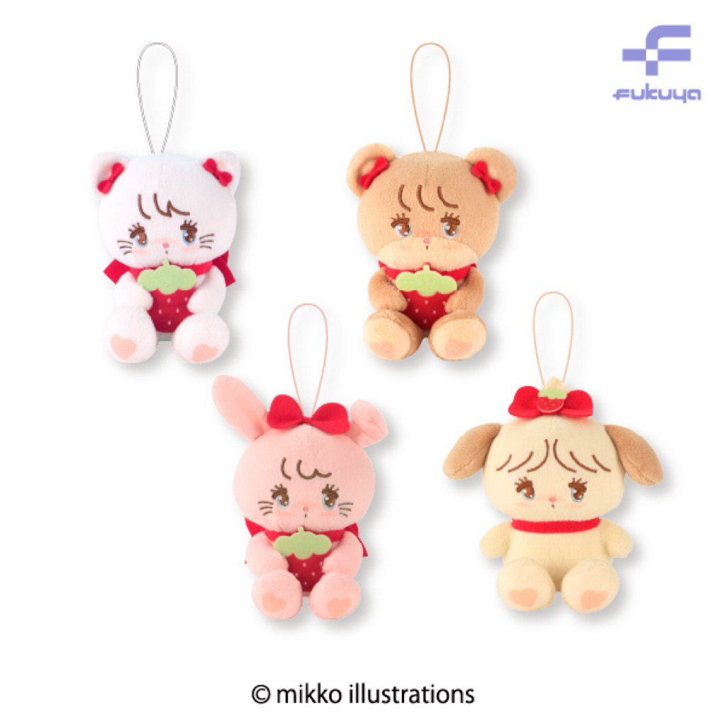 ❤Lika小舖❤B-mikko illustrations日本帶回 全新正版現貨 mikko景品玩偶布偶娃娃吊飾 草莓
