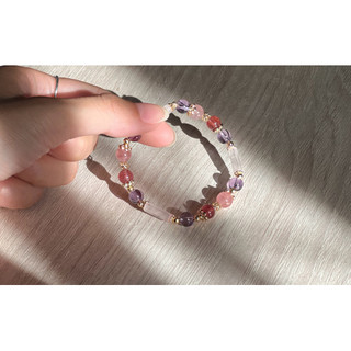 🫧拾柒｜貴人桃花朵朵開 粉晶x草莓晶手鍊
