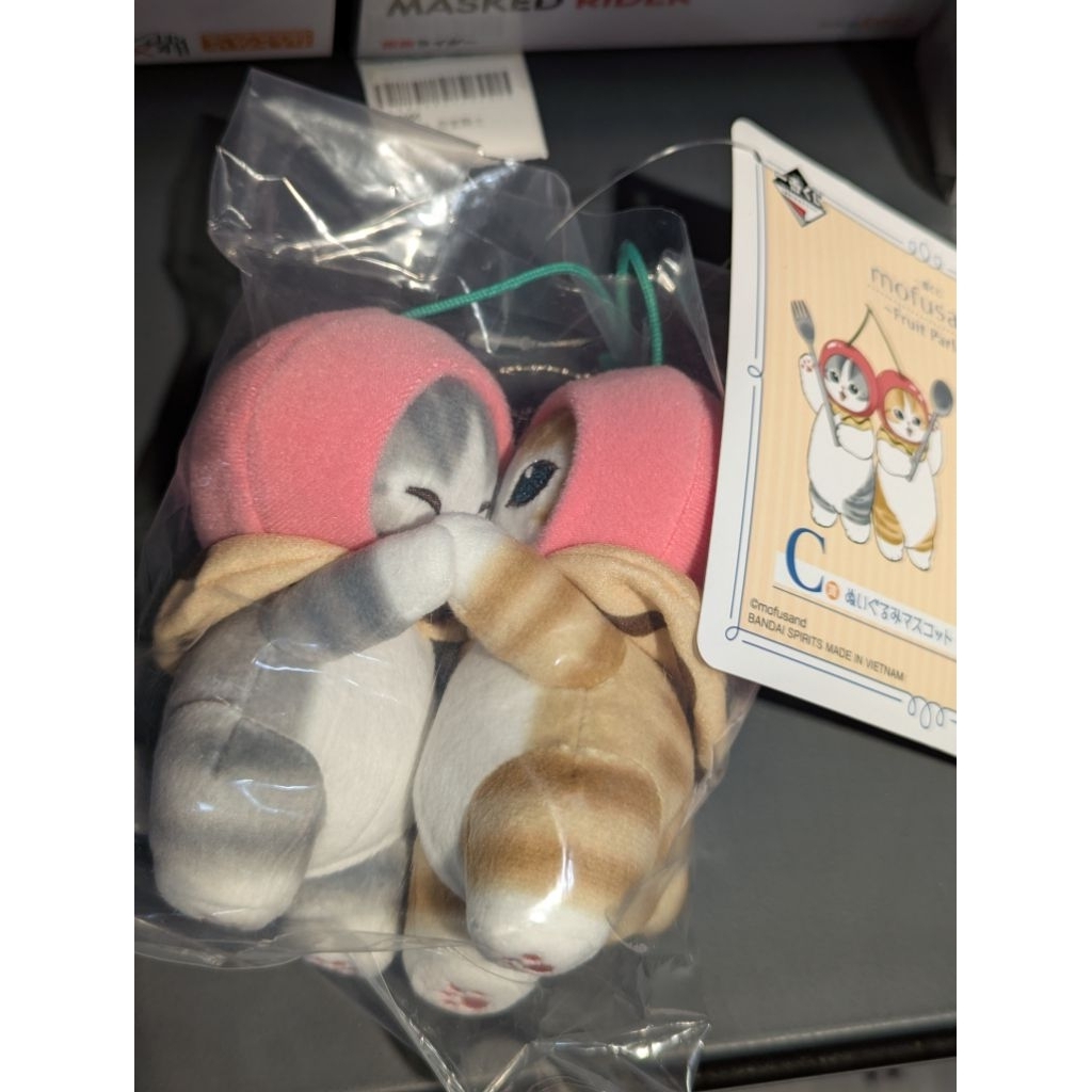 一番賞 貓福珊迪 C賞 貓福娃娃吊飾 櫻桃 mofusand 全長10公分 鯊魚貓貓 贈E賞吊飾