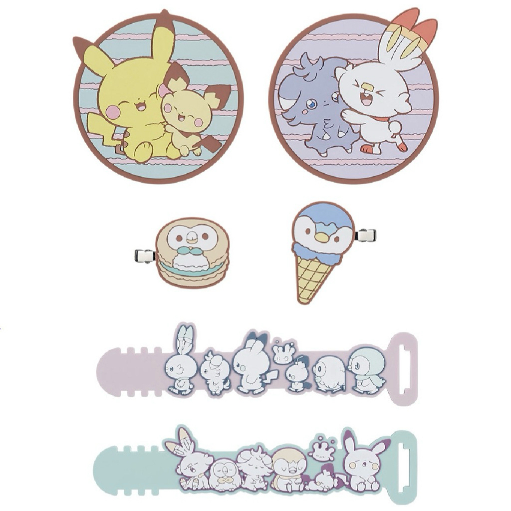 神奇寶貝 一番賞 杯墊 線材整理帶 髮夾 束帶 寧靜的夜晚時光 寶可夢 Pokémon 皮卡丘 木木梟 波加曼 炎兔兒