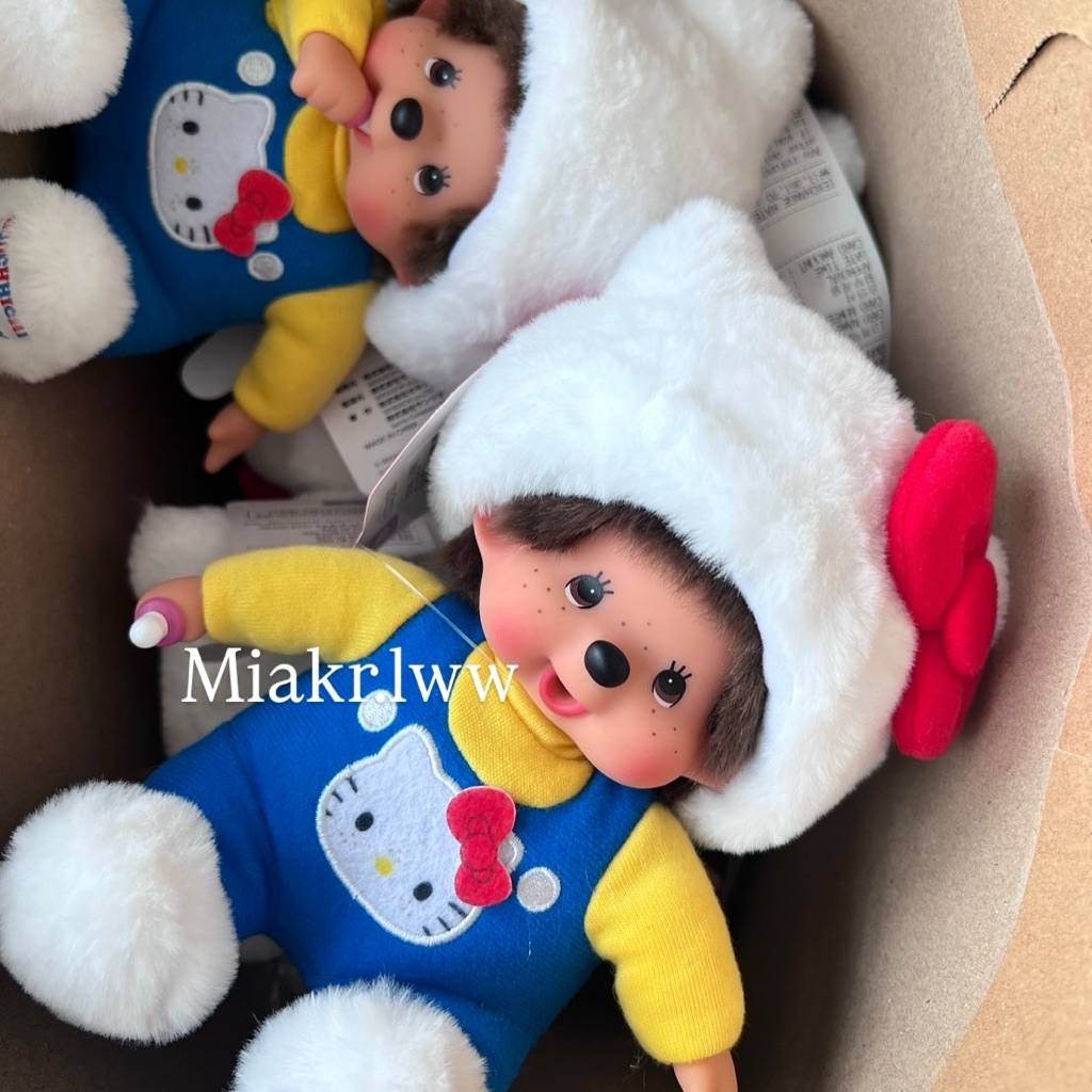 MiA（台灣現貨）monchhichi x hello kitty夢奇奇聯名系列娃娃 豹紋夢奇奇