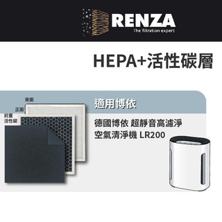 適用Beurer 博依 LR200 超靜音高濾淨空氣清淨機 替換LR01 2合1活性碳HEPA濾網 濾心 濾芯