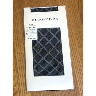 全新 英國 BURBERRY 黑色 菱格紋 絲襪 23~25CM
