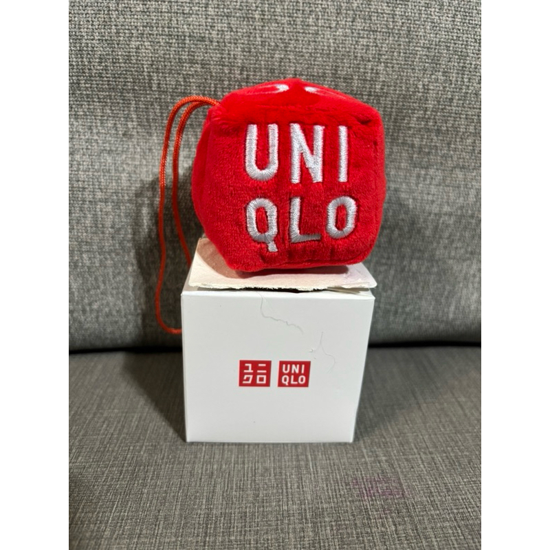 UNIQLO 絨毛方塊造型飲料提袋（紅、藍）
