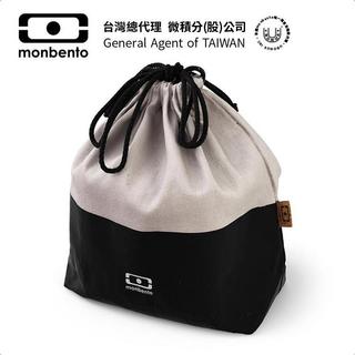【法國monbento】束口袋-橡木玄黑 專為長形雙層便當盒設計