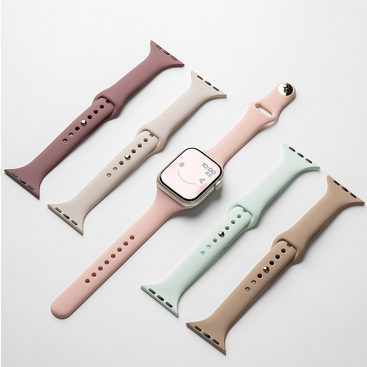 小蠻腰🔥 矽膠錶帶 防水 適用 Apple watch s9 8 7 SE 6 5 ultra 防水 馬卡龍 運動錶帶