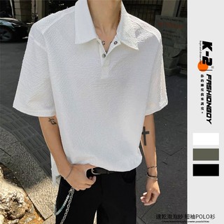 【K-2】clean fit 泡泡紗 美式速乾 短袖POLO衫 特殊面料 短袖 上衣 POLO衫 復古短T【JT14】