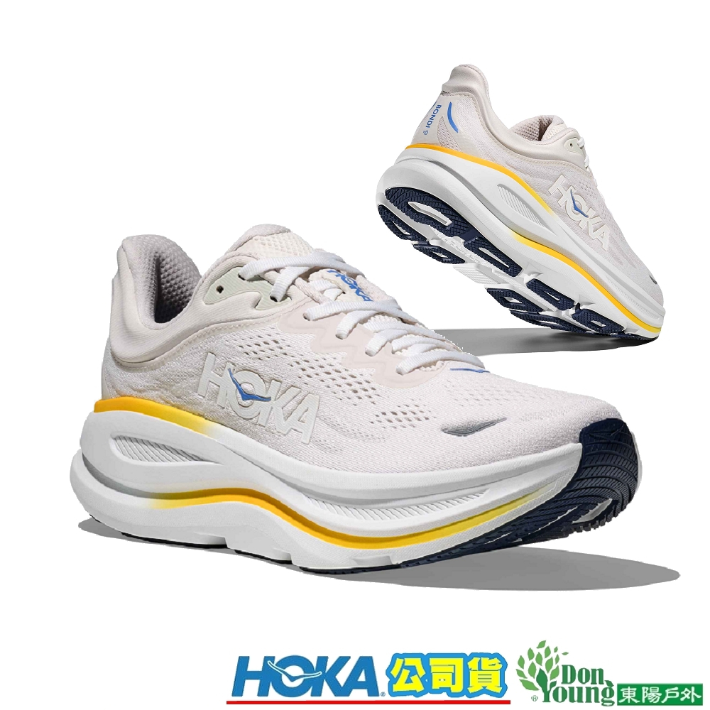 【HOKA 】男 Bondi 9 正常楦 緩震/潮流路跑鞋 白/水泥灰HO1162011WGRT