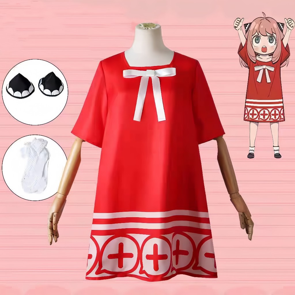 現貨 安妮亞衣服 安妮亞紅色cos衣服  阿妮亞cosplay