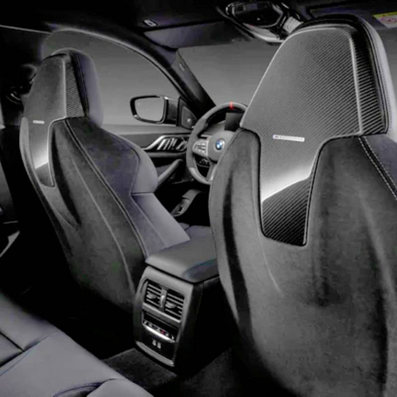 M Performance BMW原廠M3系列G81G81 Lci全車系 前座椅背飾板 麂皮 碳纖維 開孔式【YG】