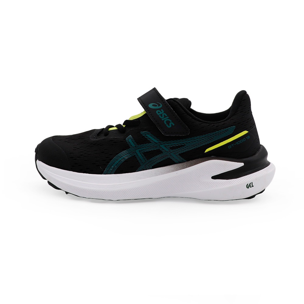 ASICS GT-1000 13 PS 魔鬼氈 慢跑鞋 中童鞋 黑綠 S1660 (1014A344-008)