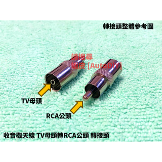 [AutoDiY] 家用收音機天線 TV母轉RCA公 收音機轉換插頭