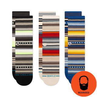 【 🇺🇸大鬍子美國襪子選品 】STANCE - CCS3P經典印花設計系列街頭休閒長襪三件裝