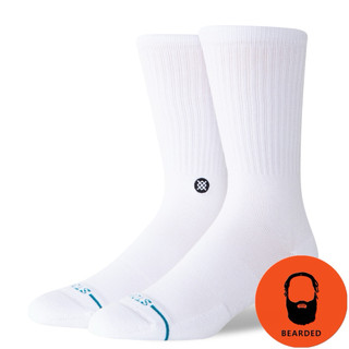 【 🇺🇸大鬍子美國襪子選品 】STANCE - ICON CREW SOCKS經典白色系列街頭休閒長襪（ 美國公司貨 ）