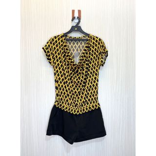 全新 MOMA 黑色菱紋低胸連身褲 (編號250614135