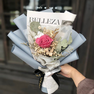 花香日和製花所 永生玫瑰 莓果色系 七夕 永生花花束 閨蜜 情人節 不凋玫瑰