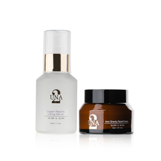 【百匡】藍銅燕窩勝肽抗老精華液60ml + 海罌粟沙棘繃亮霜50ml - UNA