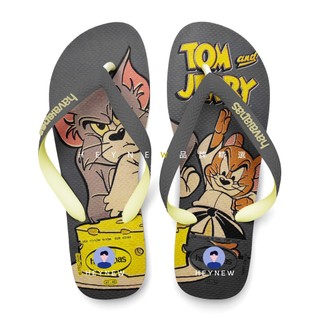 Havaianas 灰色湯姆貓與傑利鼠 Tom and Jerry 卡通動漫高CP值 止滑夾腳拖 男款海灘人字拖鞋