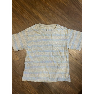 uniqlo 藍灰條紋短袖T 童裝 130cm