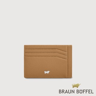 【BRAUN BUFFEL】斯萊特-A 6卡卡夾-淺棕(德國小金牛台灣總代理)/BF565-151-CS
